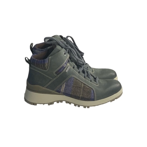 Bionica Leather Wool Plaid Weather Ankle Boot